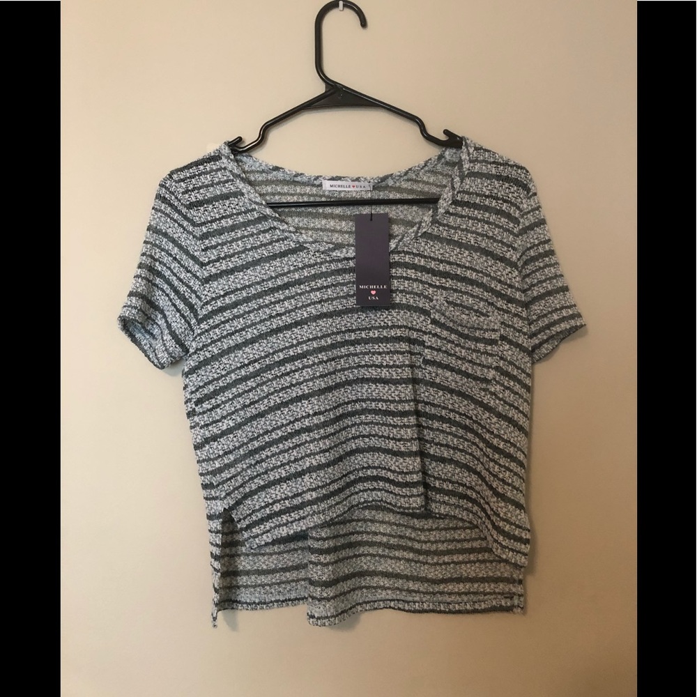 Michelle USA green and white top women’s S